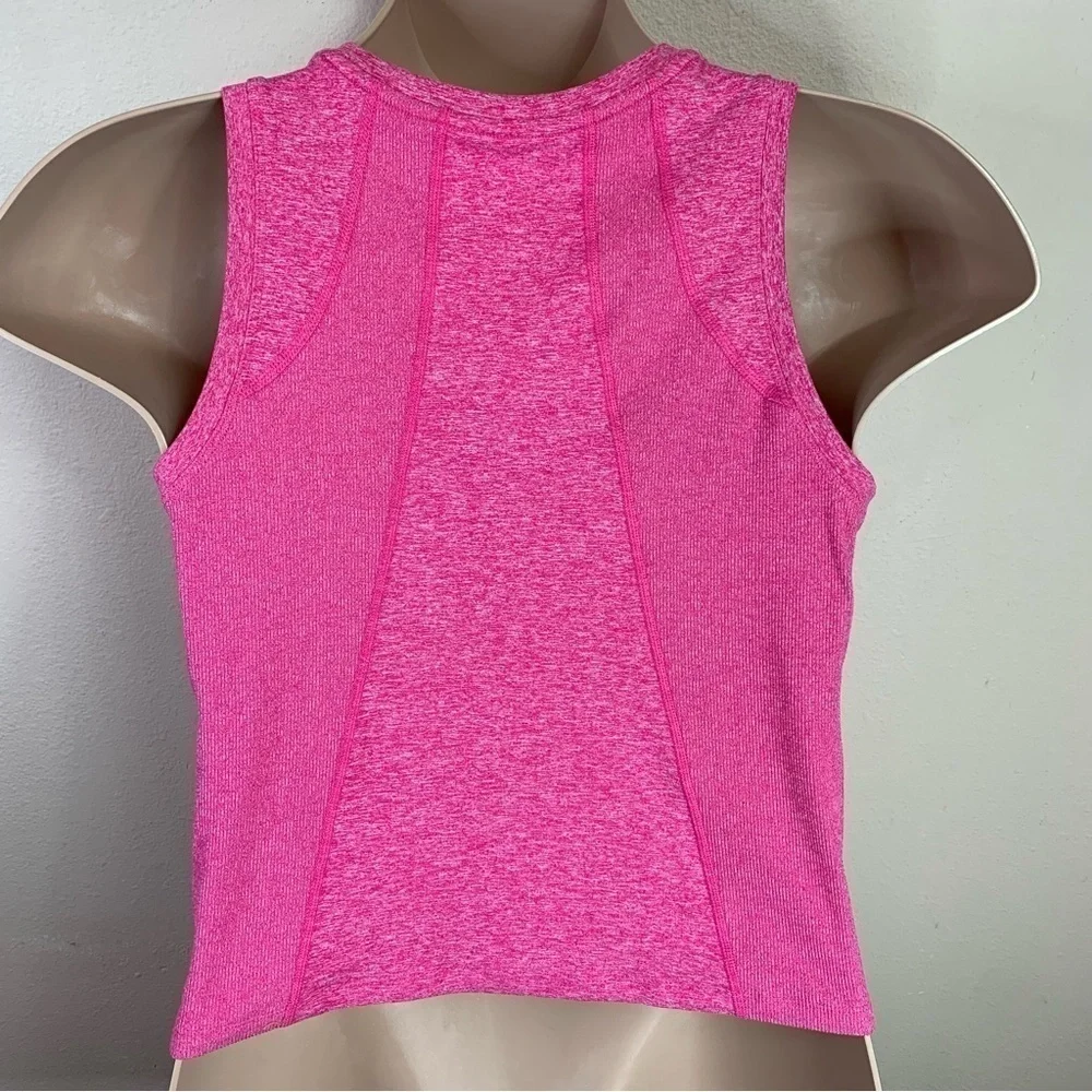 Large Pink Cropped Athletic Fit Tank Sleeveless Stretch Members Mark Activewear